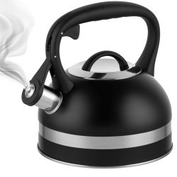 Czajnik Nieelektryczny Delux 2.5 L Z Gwizdkiem, IND by Mateusz Gessler Czarny