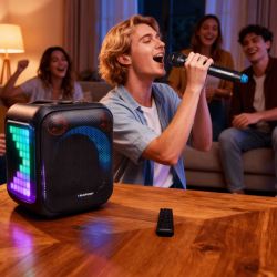Głośnik Blaupunkt PB 6 Led Party Box Karaoke 1 x Mikrofon Bezp. Bluetooth