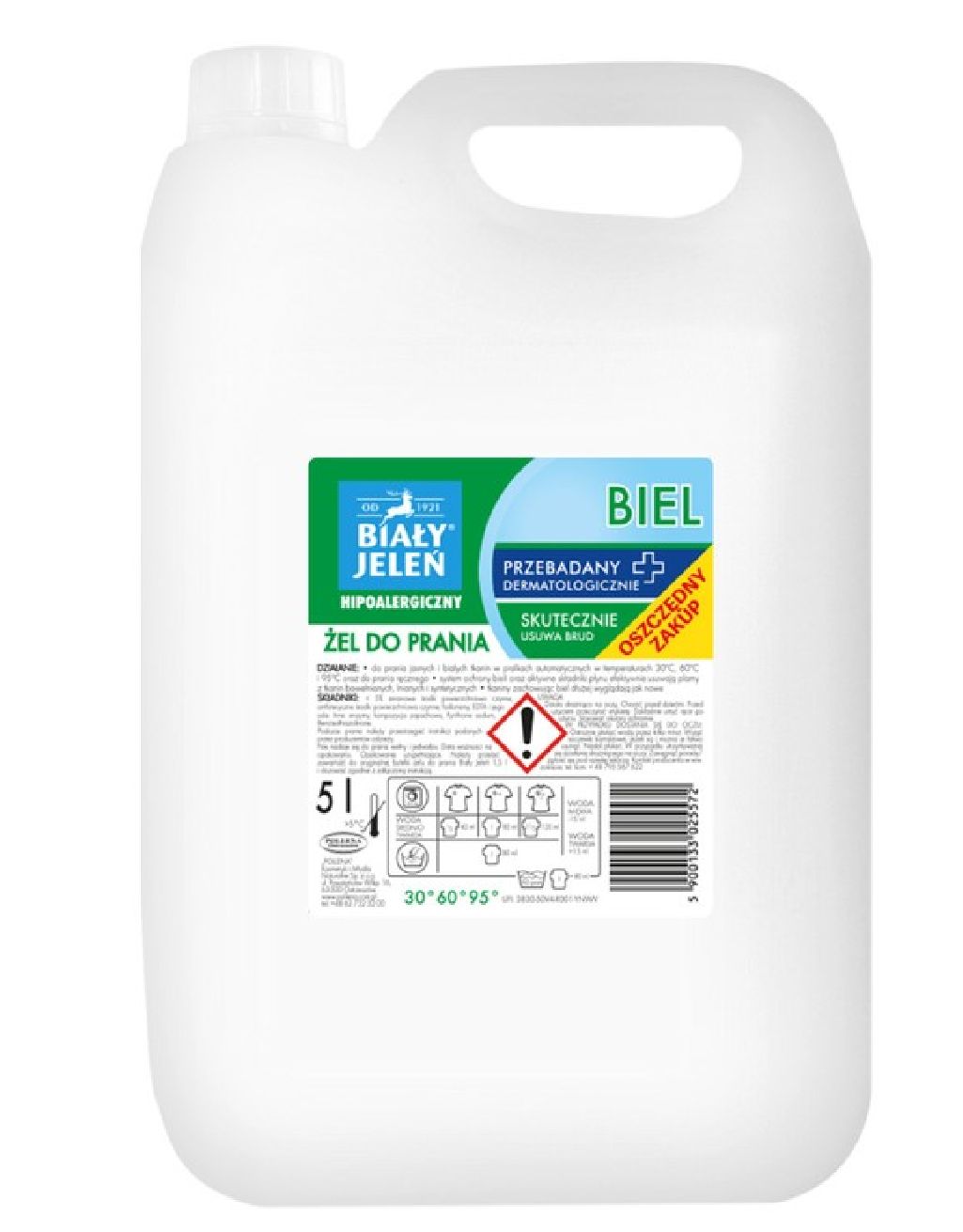 Żel Do Prania Biel Hipoalergiczny Biały Jeleń 5l