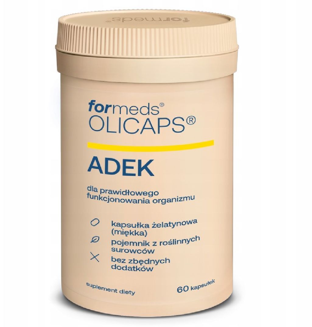 Olicaps ADEK Formeds Zestaw Czterech Witamin (A + D + E + K) Odporność 60 szt