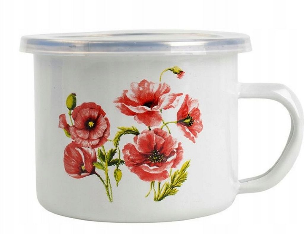 Kubek Emaliowany 12 cm 0,9L Maki