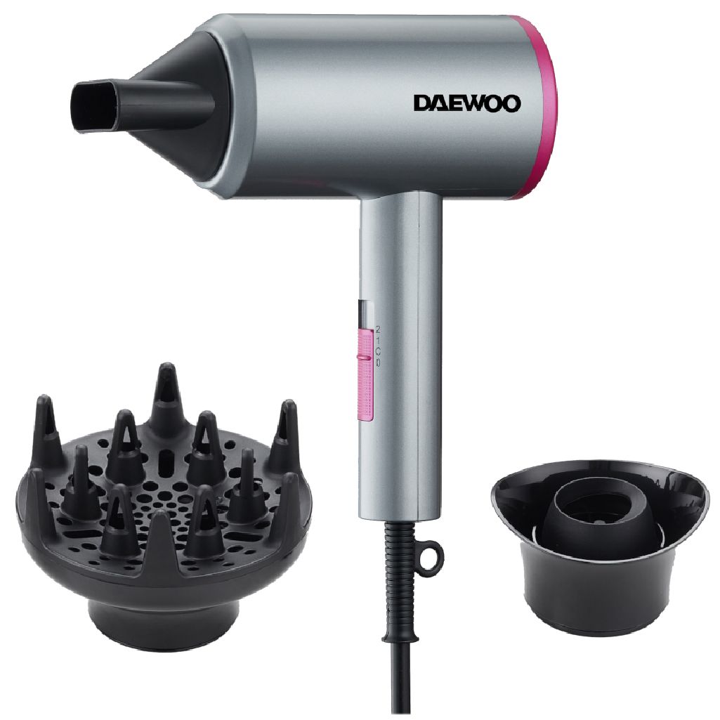 Suszarka Do Włosów Daewoo DI-5910 Srebrna (1800W, Jonizacja, Dyfuzor)