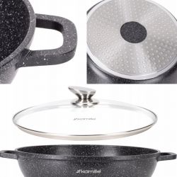 Garnek Kamille 4482 Czarny Marmurkowy 13.5 L