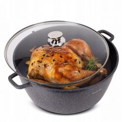 Garnek Kamille 4482 Czarny Marmurkowy 13.5 L