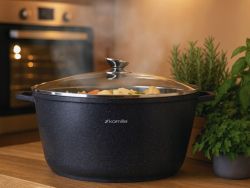 Garnek Kamille 4483 Czarny Marmurkowy 18.5 l