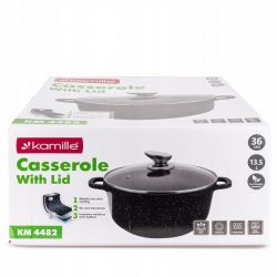 Garnek Kamille 4483 Czarny Marmurkowy 18.5 l