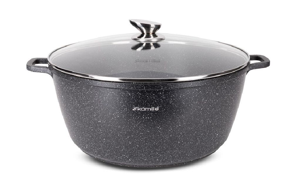 Garnek Kamille 4482 Czarny Marmurkowy 13.5 L