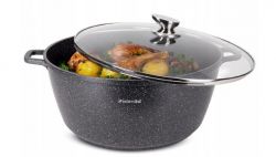 Garnek Kamille 4483 Czarny Marmurkowy 18.5 l