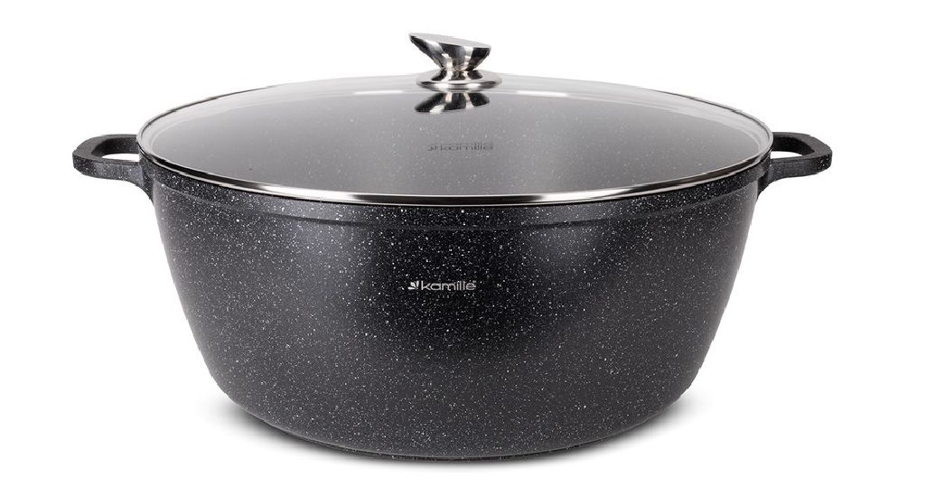 Garnek Kamille 4484 Czarny 22 L Marmurkowy