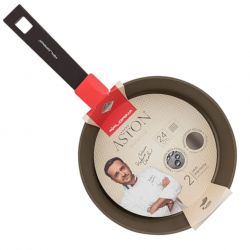 Patelnia Aston Florina 24 cm IND. by Mateusz Gessler (Szampan, Powłoka Non-Stick, Uchwyt Czarny)