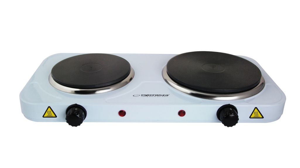 Kuchenka Elektryczna Esperanza Yellowstone Biała 2500W 2 Palniki EKH014W