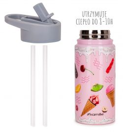 Butelka Termiczna Kamille 2162 Różowa 480 ml