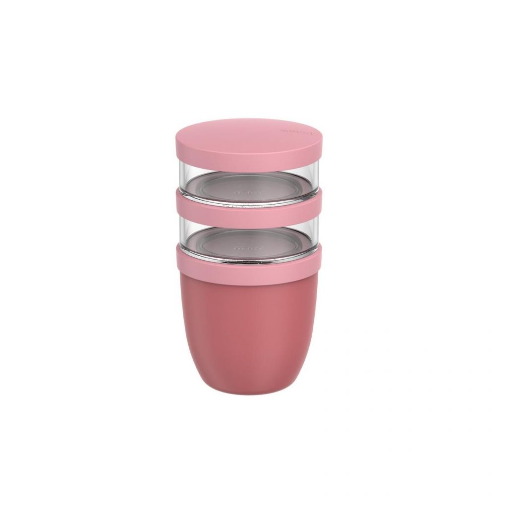 Lunchpot Ellipse Mepal 500+200+200 ml Vivid Mauve Róż