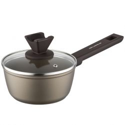 Rondel Aston 16 cm Florina 1,0L. Z Pokrywką, IND. by Mateusz Gessler (Szampan, Powłoka Non-Stick, Uchwyt Czarny)