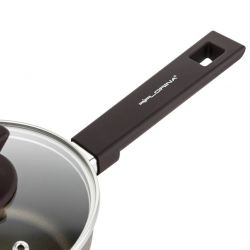 Rondel Aston 16 cm Florina 1,0L. Z Pokrywką, IND. by Mateusz Gessler (Szampan, Powłoka Non-Stick, Uchwyt Czarny)