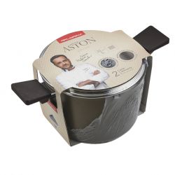Garnek Aston Florina 22 cm 5,0L. Z Pokrywką Wysoki, IND. by Mateusz Gessler (Szampan, Powłoka Non-Stick, Uchwyt Czarny)