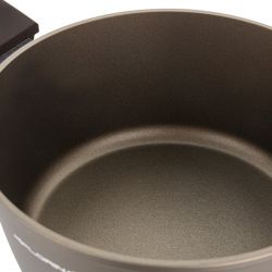 Garnek Aston Florina 22 cm 5,0L. Z Pokrywką Wysoki, IND. by Mateusz Gessler (Szampan, Powłoka Non-Stick, Uchwyt Czarny)