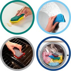 Zmywak Gąbka i Mictrofibre 2w1 Spontex Flex&Wash Kit 3 Szt