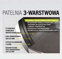 Patelnia Maestro MR 1260 26 Titancore Z Pokrywką