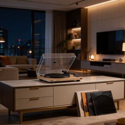 Gramofon Blaupunkt AT-100BT Varsovia Drewno (7” i 12”, BT-OUT, RCA-OUT, USB-C)