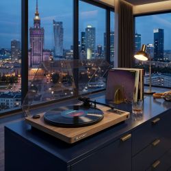 Gramofon Blaupunkt AT-100BT Varsovia Drewno (7” i 12”, BT-OUT, RCA-OUT, USB-C)
