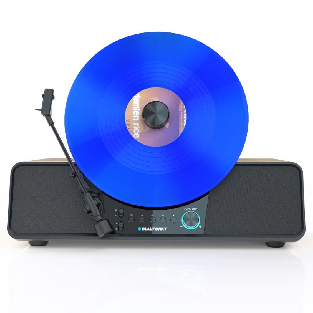 Gramofon Wertykalny Blaupunkt VT-200BT Varsovia Drewno (7” i 12”, 2 × 10 W RMS, BT-IN, BT-OUT, RCA-OUT)