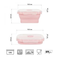 Pojemnik Lunchbox Składany Nils NC4105 Różowy 355 ml