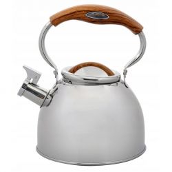 Czajnik Nieelektryczny Florina Joe 2.5 L Z Gwizdkiem, IND. (Inox, Uchwyt Drewno)