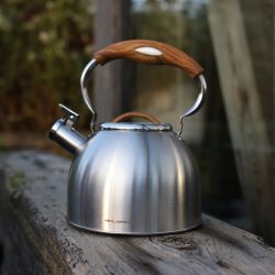 Czajnik Nieelektryczny Florina Joe 2.5 L Z Gwizdkiem, IND. (Inox, Uchwyt Drewno)
