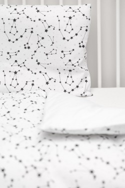Pościel dziecięca do łóżeczka SENSILLO 100x135cm gwiazdozbiór biały