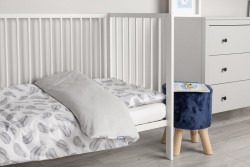 SENSILLO Pościel dziecięca do łóżeczka komplet 100x135 cm piórka szare