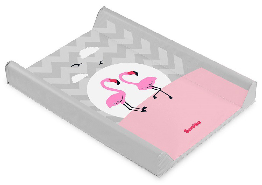Przewijak na łóżeczko SENSILLO 70cm Lovely Friends - Flamingi szary