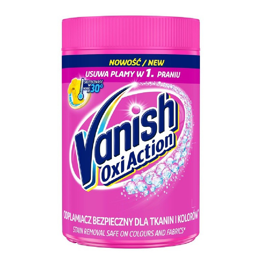 Vanish Oxi Action Pink odplamiacz do tkanin kolorowych i białych 470 g