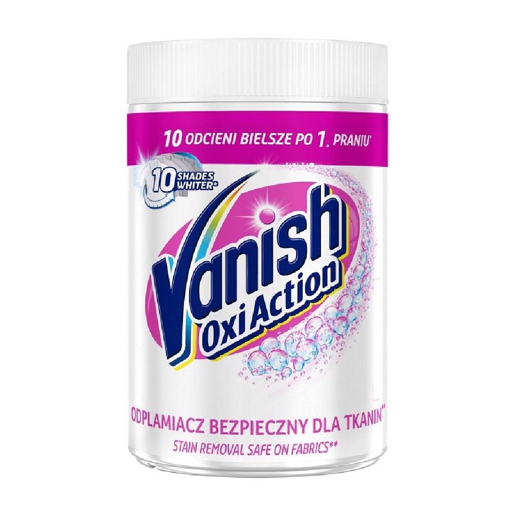 Vanish Oxi Action Pink odplamiacz do tkanin białych 470 g