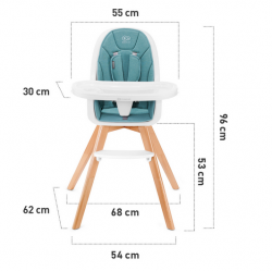 Kinderkraft Tixi krzesełko do karmienia turquise