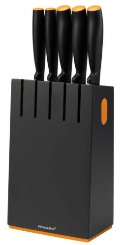 Fiskars FF 1014190 zestaw 5 noży w bloku z magnesem czarny