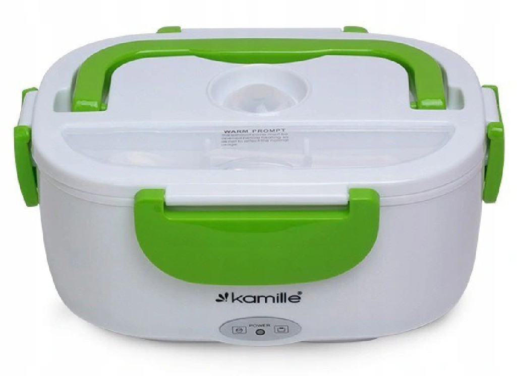 Kamille Elektryczny lunchbox, termos samochodowy zielony 2130