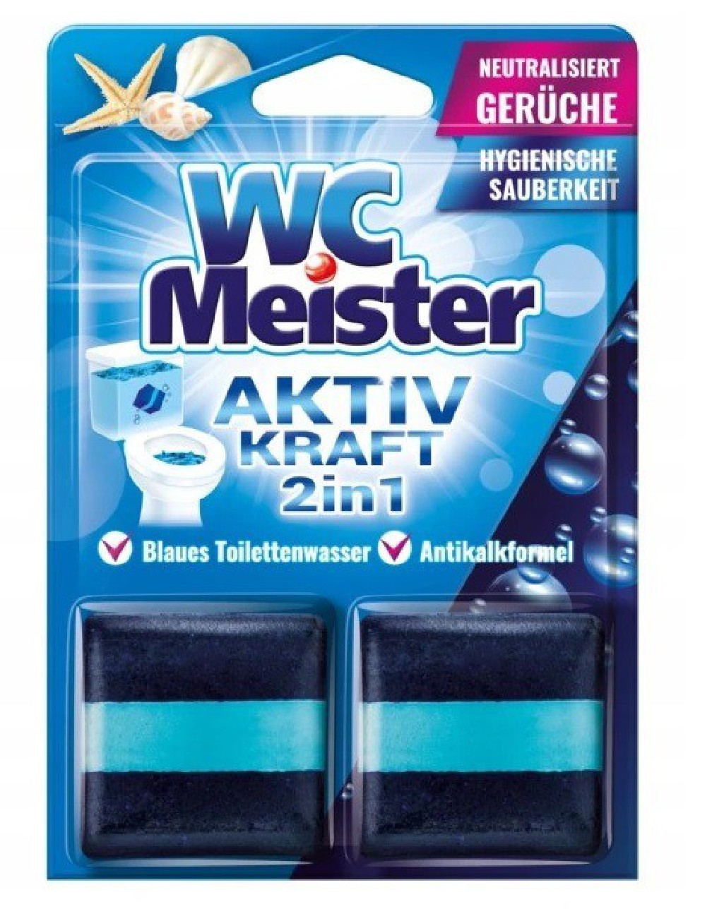 WC Meister Kostka barwiąca do spłuczki 2x50 g zapach Morski