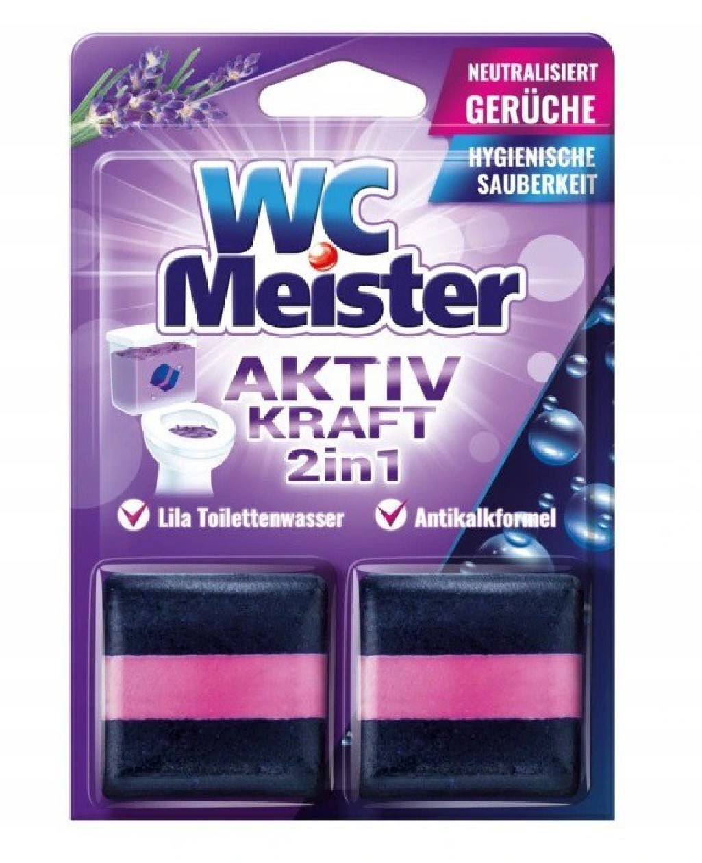 WC Meister Kostka barwiąca do spłuczki 2x50 g zapach Lawendy