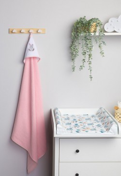 SENSILLO Ręcznik okrycie kąpielowe 100x100 cm Króliczek różowy