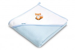 SENSILLO Ręcznik okrycie kąpielowe 100x100 cm Lisek niebieski