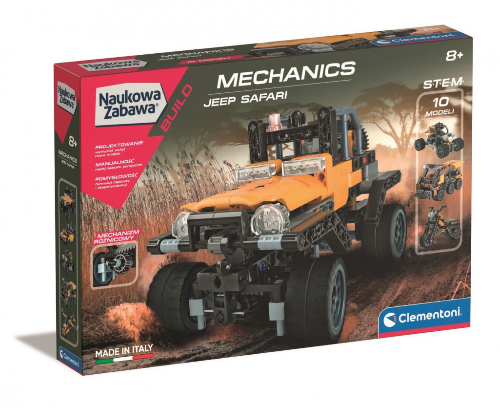 Clementoni Laboratorium Mechaniki - Jeep Safari 50123 pomarańczowo czarny