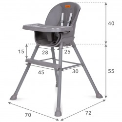 Kidwell krzesełko do karmienia 4w1 EATAN grey