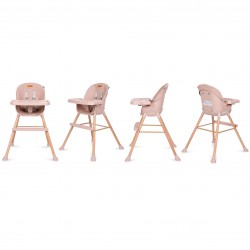 Kidwell krzesełko do karmienia Eatan wood pink