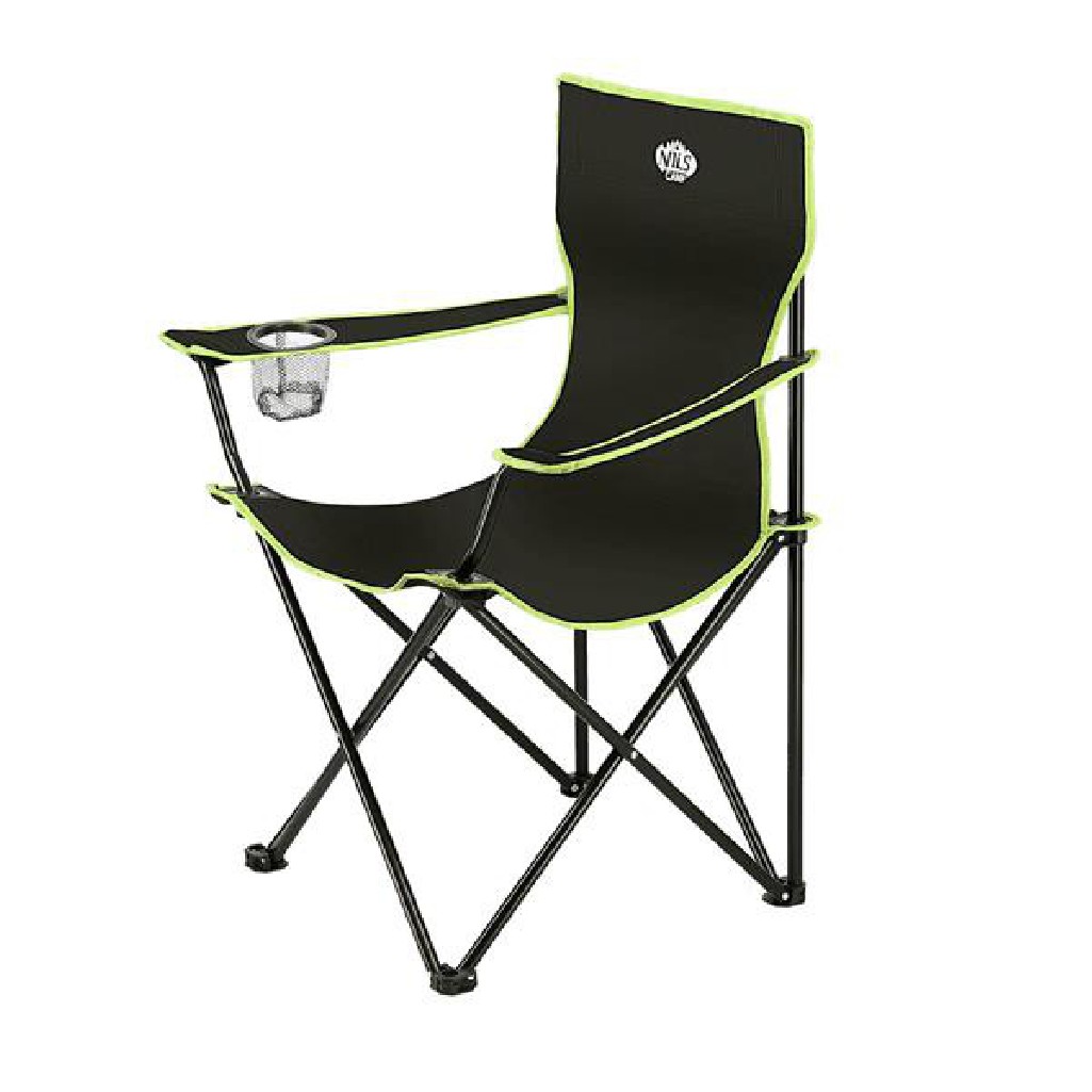 Krzesło plażowe Nils NC3044 czarno-limonkowe