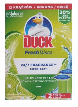 Duck Fresh Discs Żelowe krążki do toalety zapas 12 krążków Lime