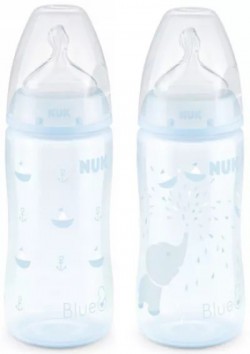 Nuk Butelka First Choice+ Baby Blue 300 ml silikonowa, 0-6 miesięcy