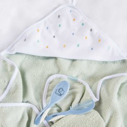 BabyOno Okrycie kąpielowe frotte - ręcznik z kapturkiem 100x100cm miętowy