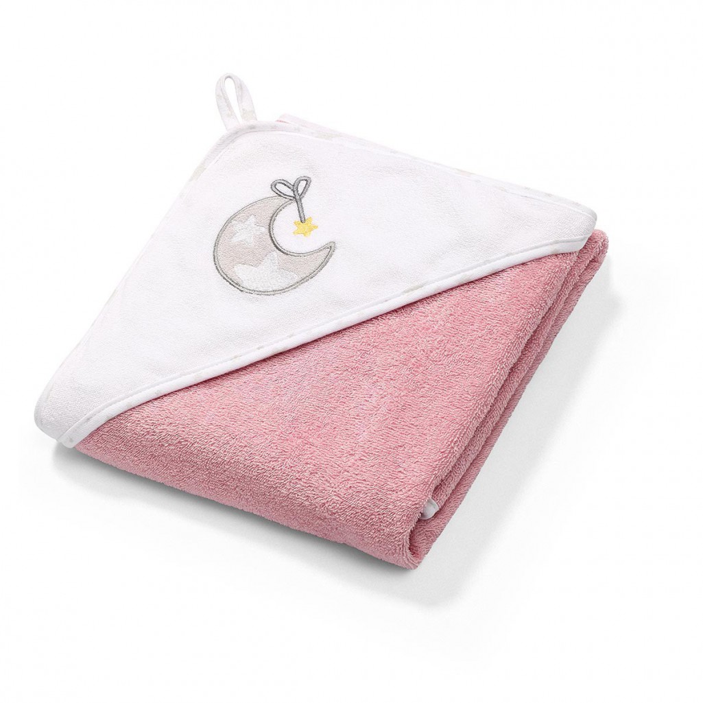 BabyOno Okrycie kąpielowe frotte - ręcznik z kapturkiem 100x100cm różowy