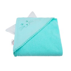 Bocioland okrycie kąpielowe ręcznik Aqua kot 80x80